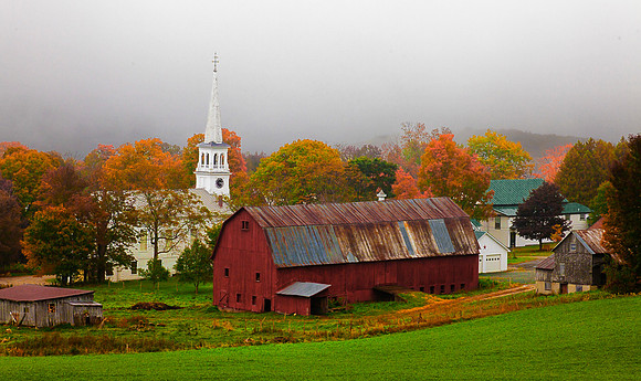 Barn, Church, Peacham, Vermont