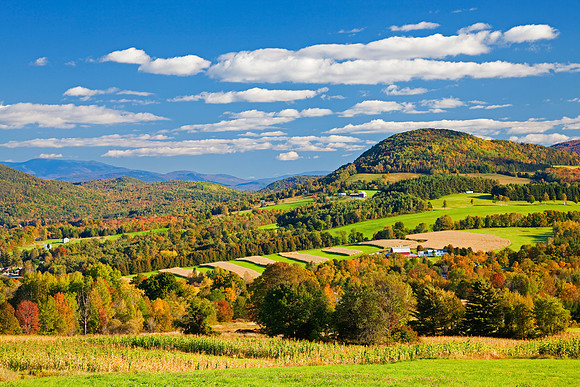 Views from Cemetary on Hill above Peacham Vt, Academy HHWY, Peac