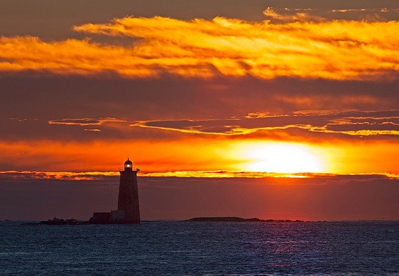 Whaleback Light Sunrise, Portsmouth, New Hampshire,