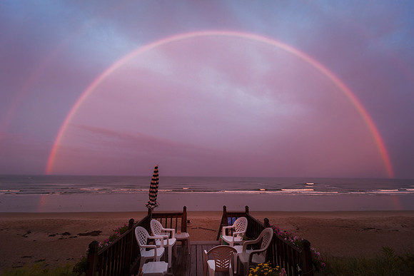 Double Rainbow over Rye, New hampshire