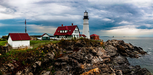 Against the Storm, Portland Head Light Pano, Cape Elizabeth, Por